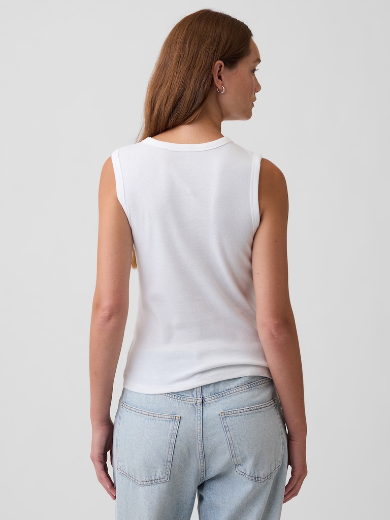 Modern Ribbed High-Neck Tank Top