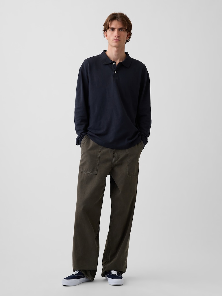 Oversized Pique Polo Shirt