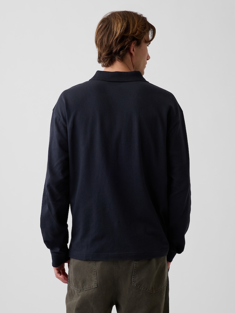 Oversized Pique Polo Shirt