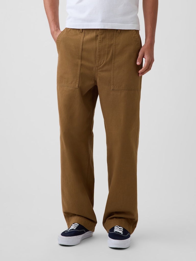 Herringbone '90s Loose Pants