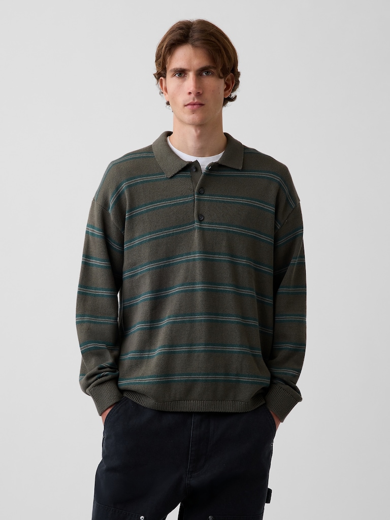 Relaxed Polo Sweater
