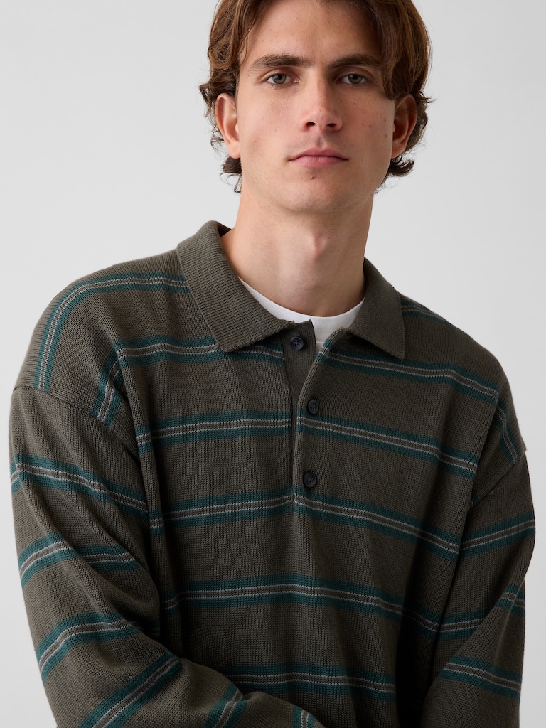 Relaxed Polo Sweater
