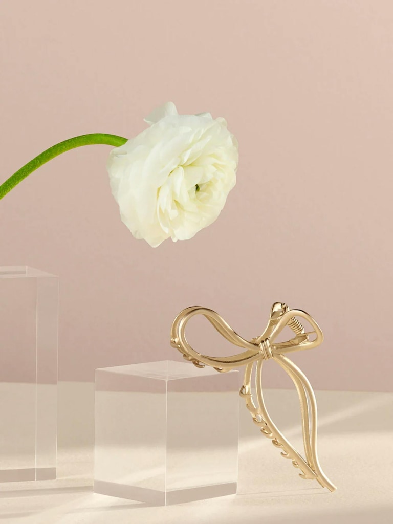 The Hair Edit Gilded Bow Claw Clip