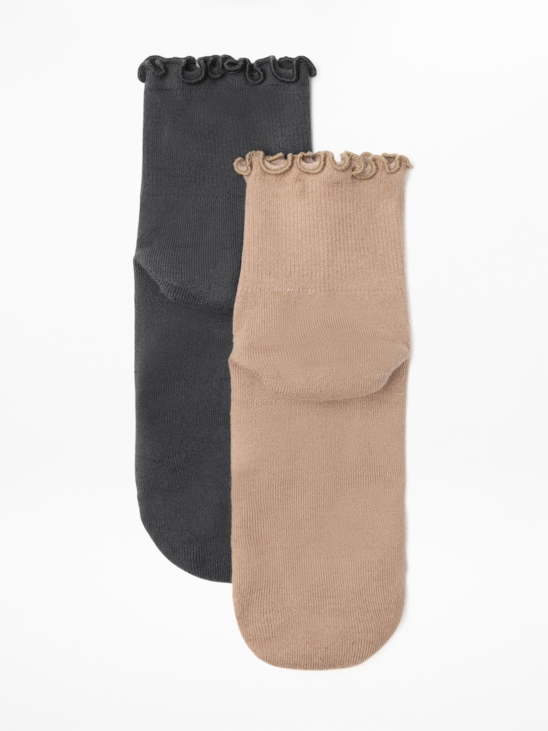 Athleta Ruffle Everyday Quarter Crew Sock 2-Pack