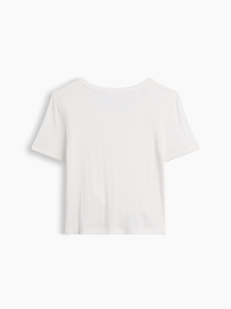 Kids Ribbed Button-Front Top