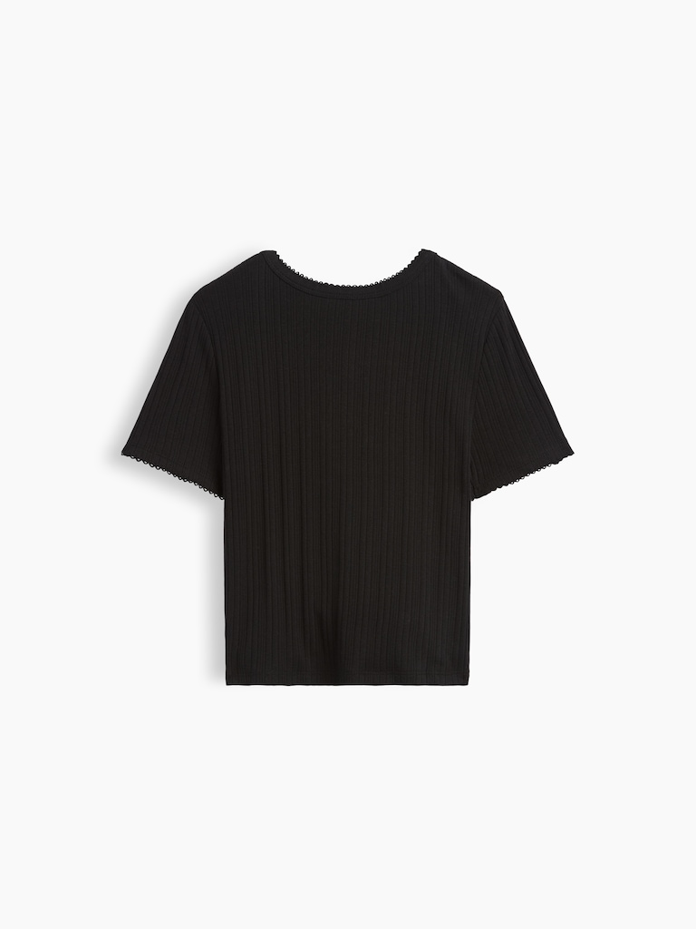 Kids Ribbed Button-Front Top