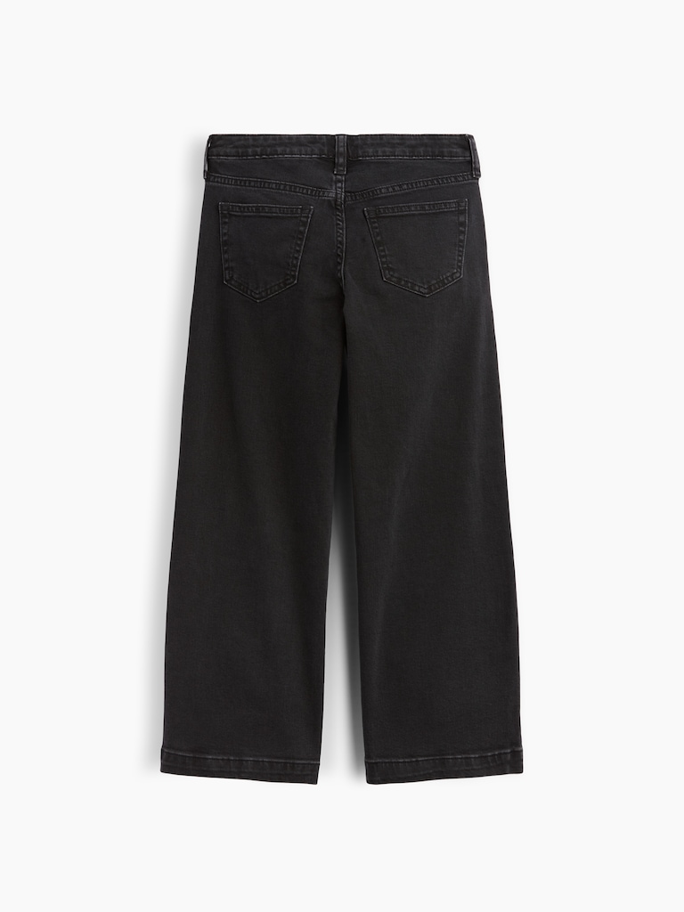 Kids High Rise Wide-Leg Ankle Jeans