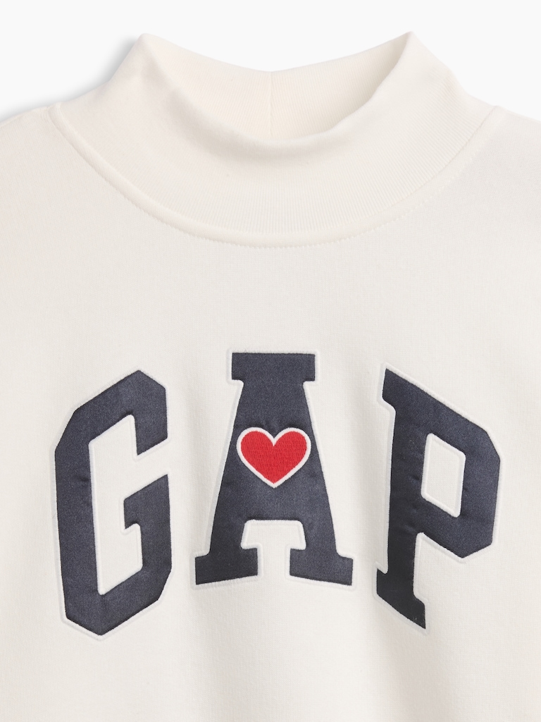 Kids Oversized Mockneck Logo Sweatshirt