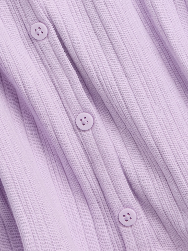 Kids Ribbed Button-Front Top