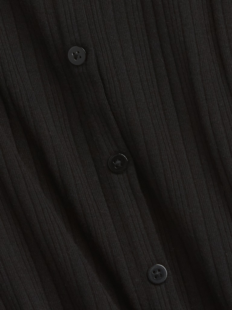 Kids Ribbed Button-Front Top