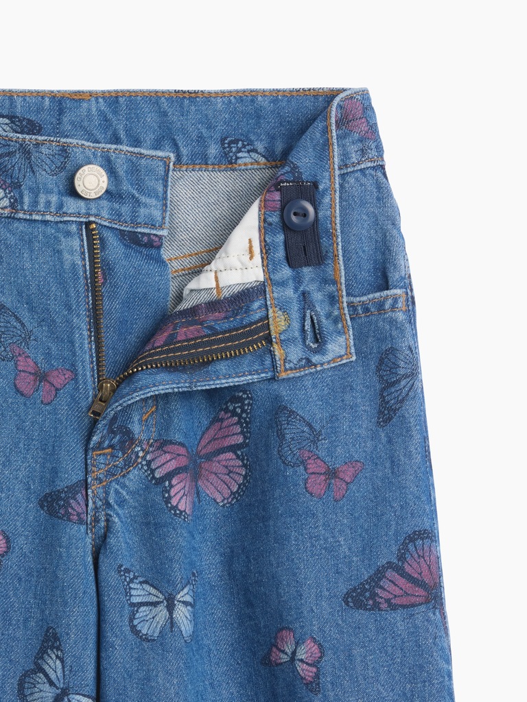 Kids Low Rise Print Baggy Jeans