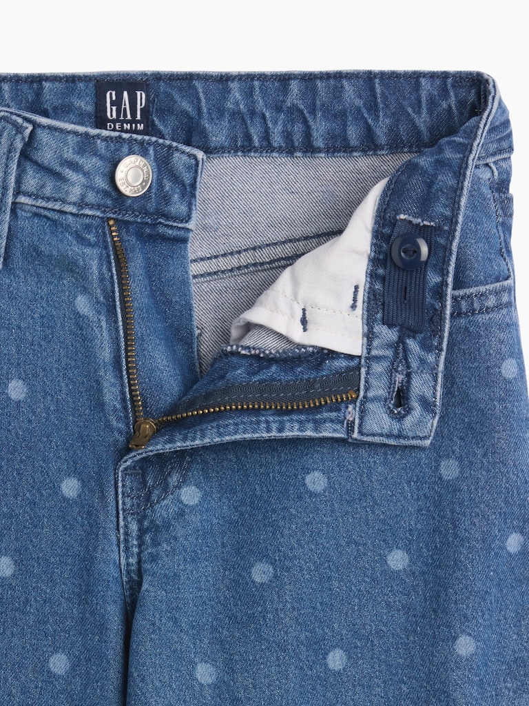 Kids High Rise Wide-Leg Ankle Jeans