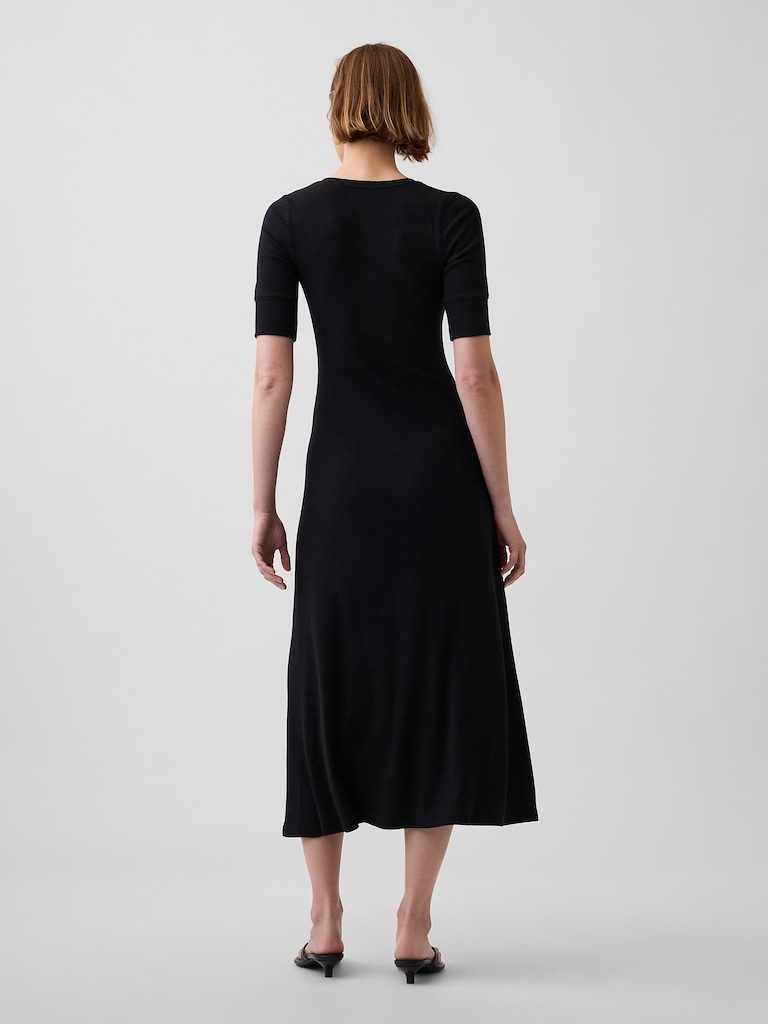 Modern Rib Henley Maxi Dress