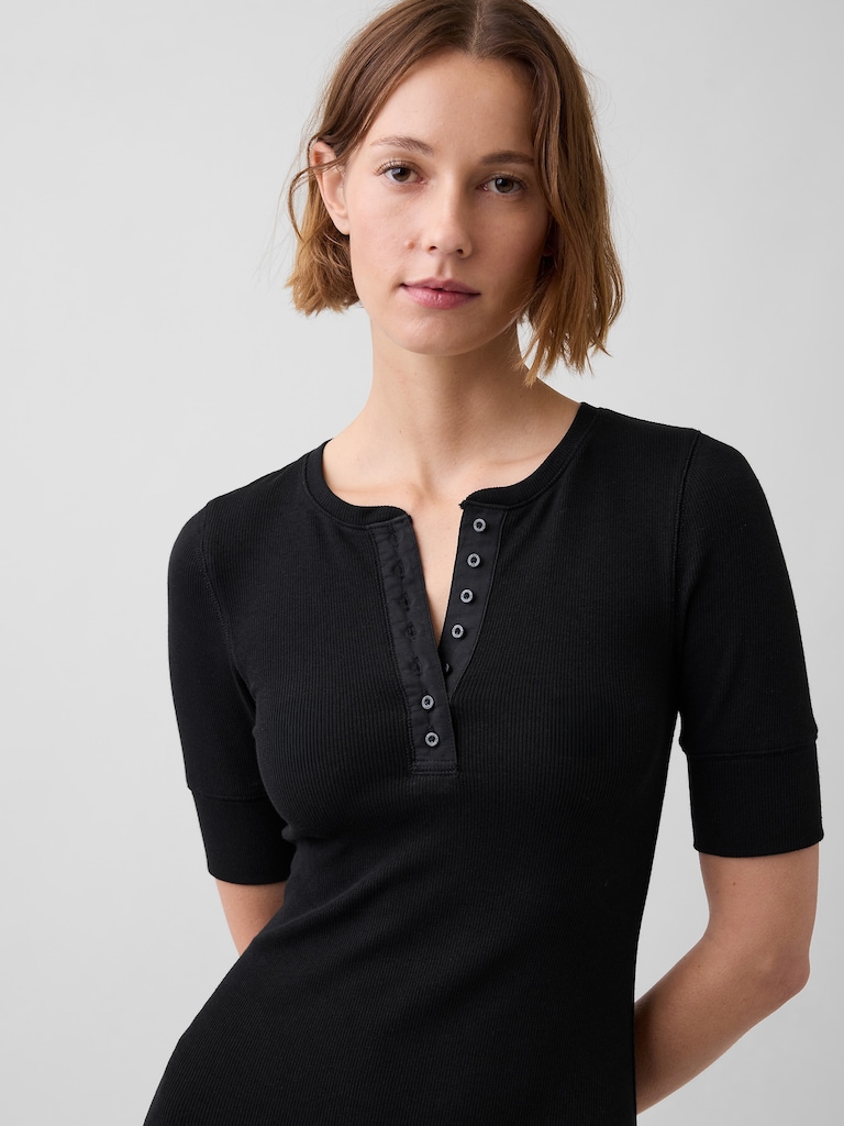 Modern Rib Henley Maxi Dress
