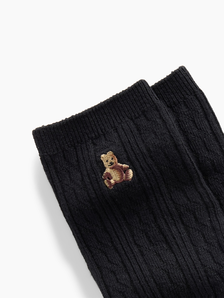 Brannan Bear Cable-Knit Crew Socks
