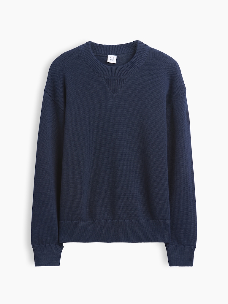 100% Cotton Relaxed Shaker Sweater