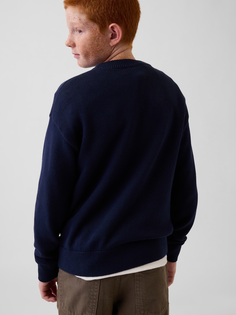 100% Cotton Relaxed Shaker Sweater