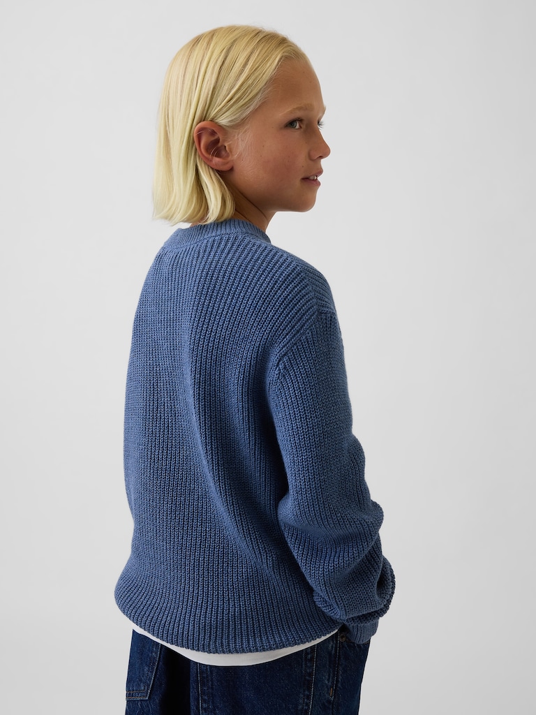100% Cotton Relaxed Shaker Sweater