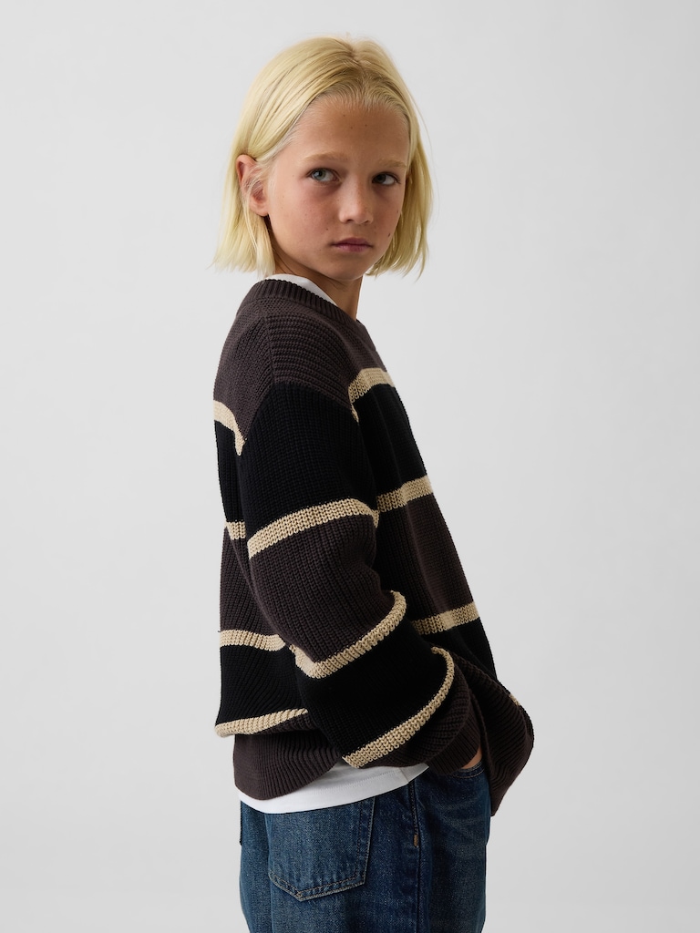 100% Cotton Relaxed Shaker Sweater