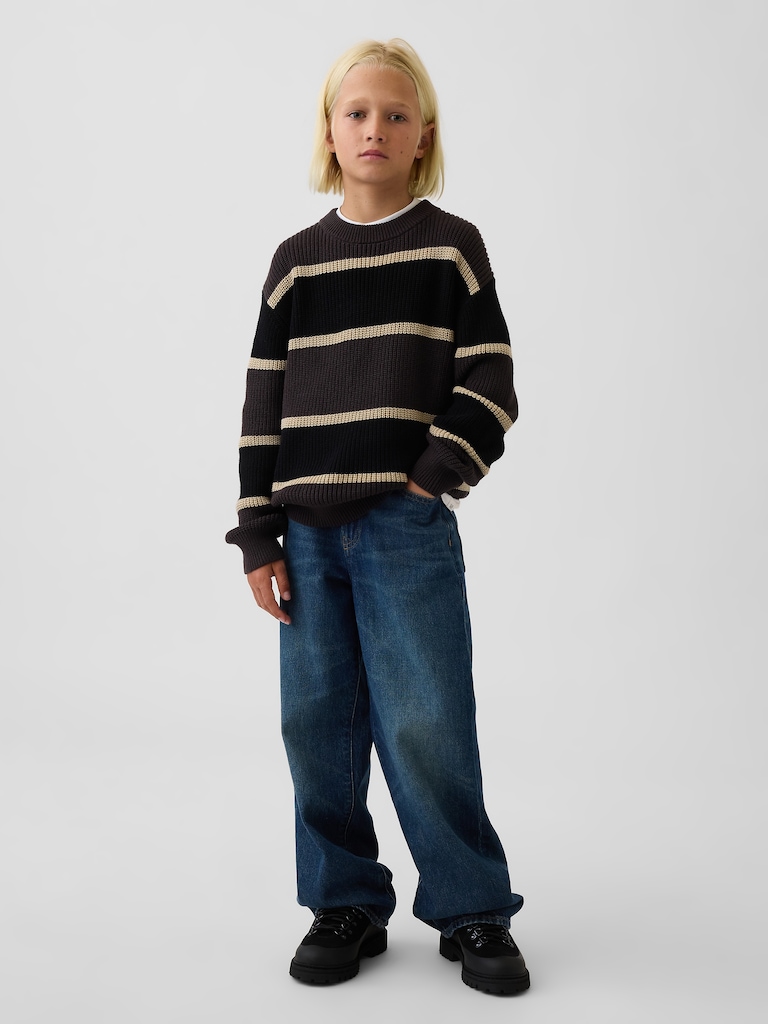 100% Cotton Relaxed Shaker Sweater