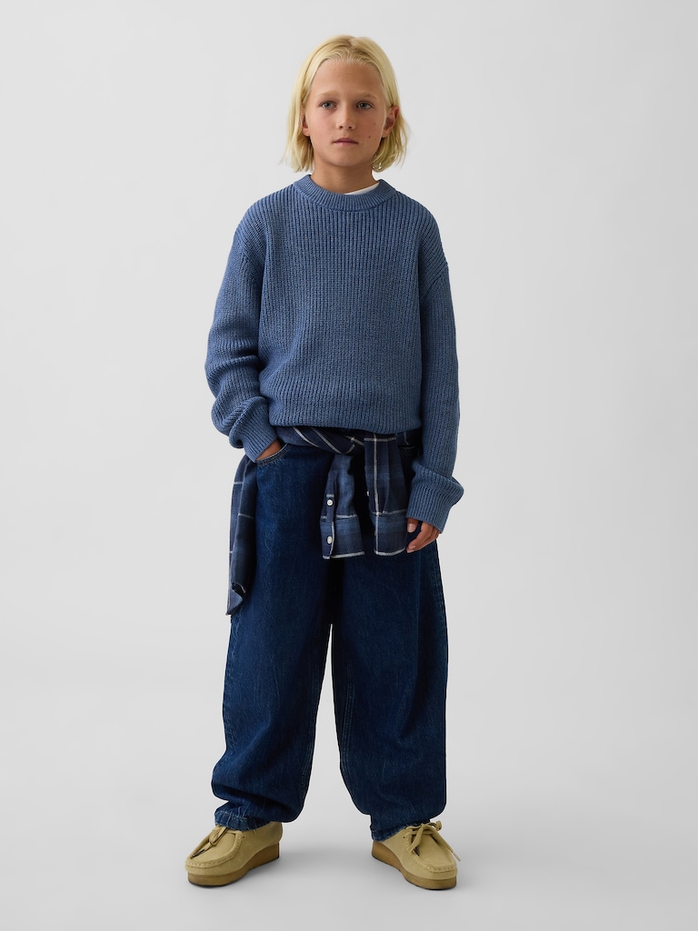 100% Cotton Relaxed Shaker Sweater