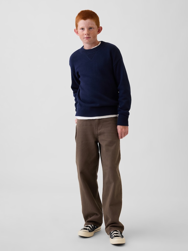 100% Cotton Relaxed Shaker Sweater