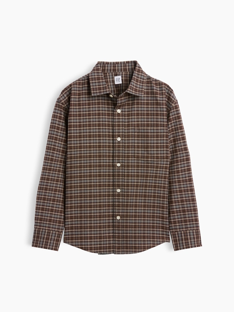 Kids Relaxed Plaid Oxford Shirt