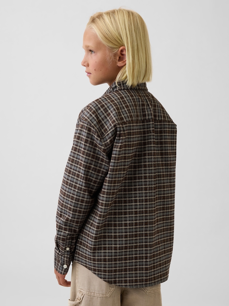 Kids Relaxed Plaid Oxford Shirt