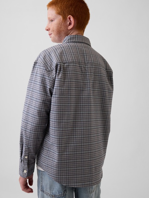 Kids Relaxed Plaid Oxford Shirt