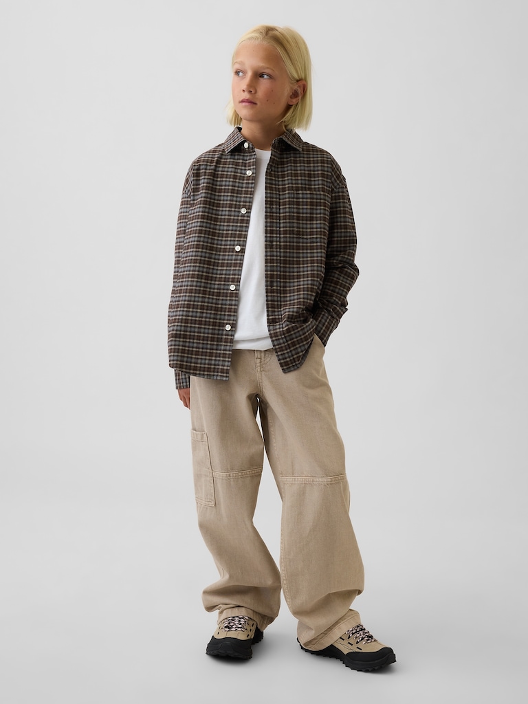 Kids Relaxed Plaid Oxford Shirt