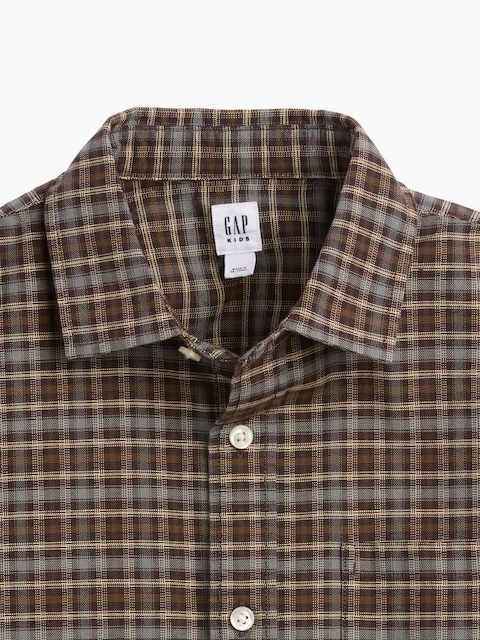 Kids Relaxed Plaid Oxford Shirt