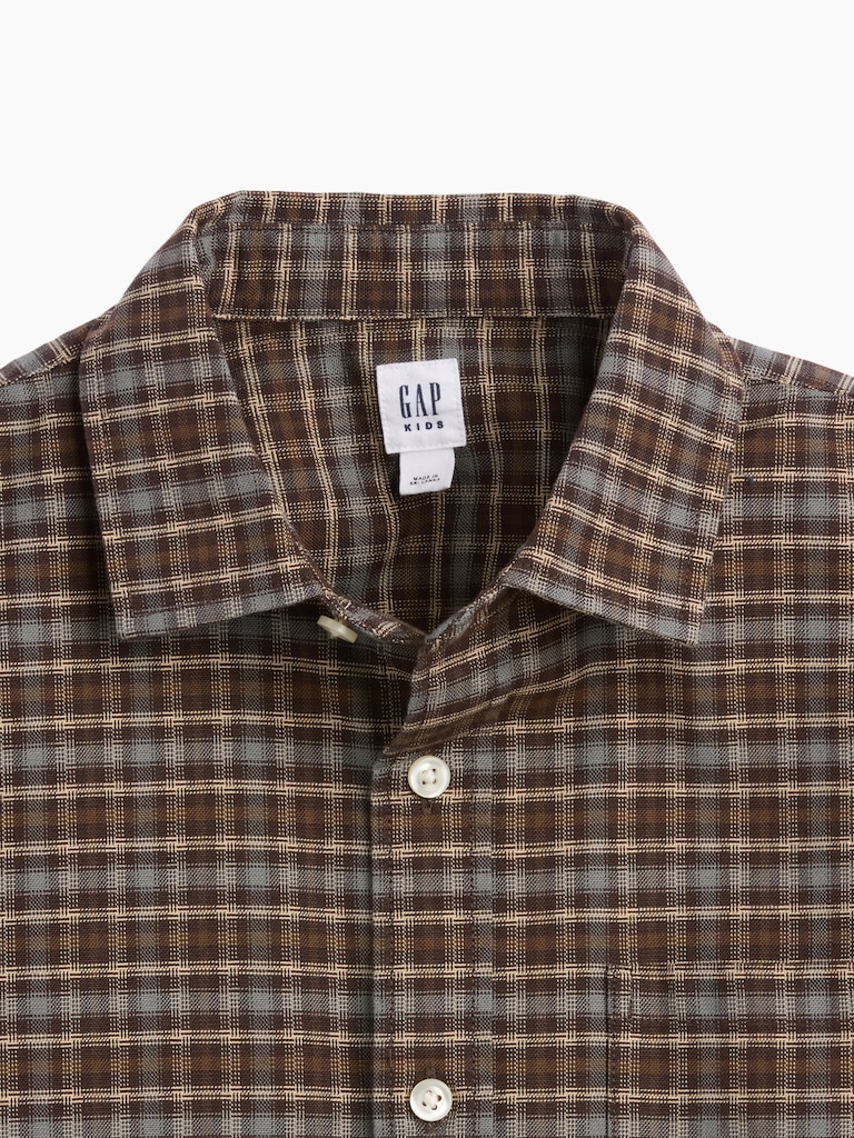 Kids Relaxed Plaid Oxford Shirt
