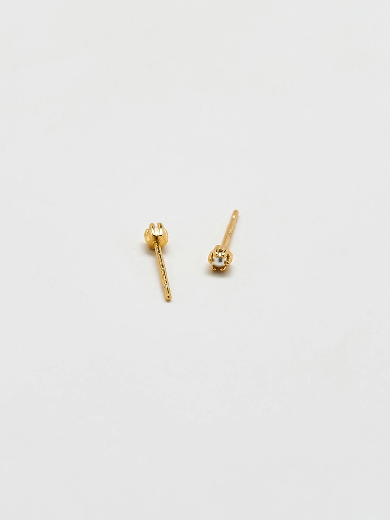 Admiral Row Tiny Pearl Gold Studs