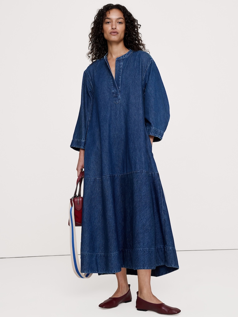 Denim Popover Shirt Dress