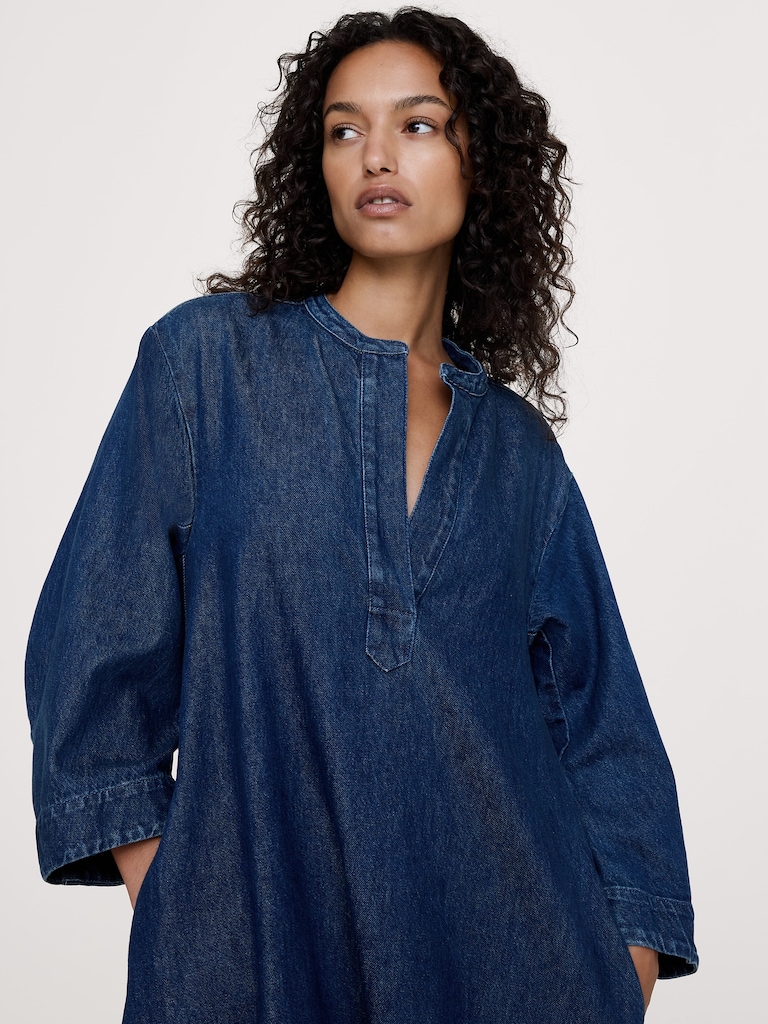 Denim Popover Shirt Dress