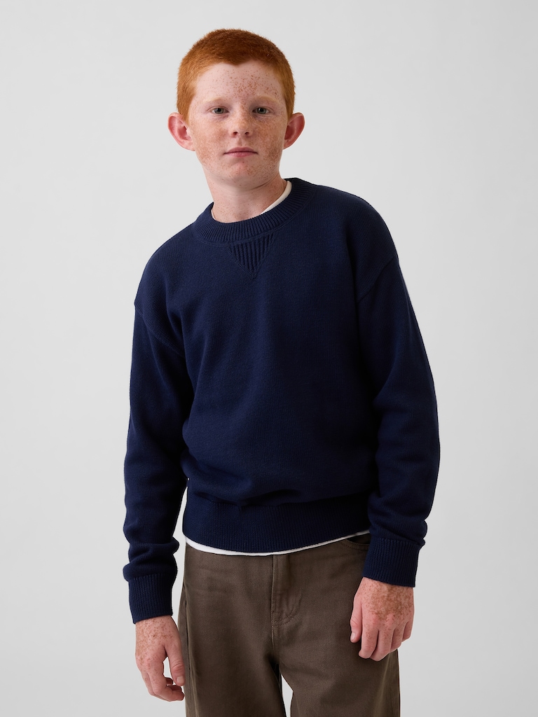 100% Cotton Relaxed Shaker Sweater