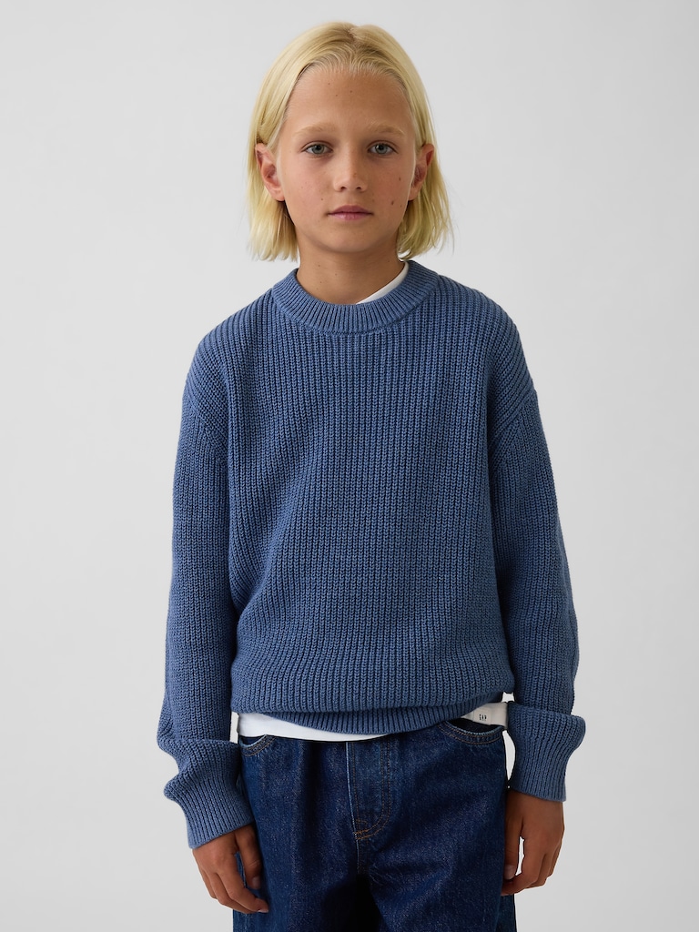 100% Cotton Relaxed Shaker Sweater