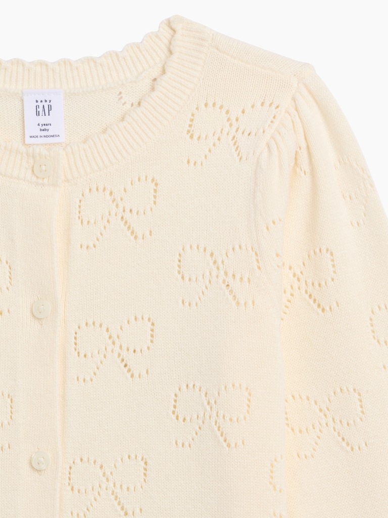 babyGap Puff Sleeve Pointelle Cardigan