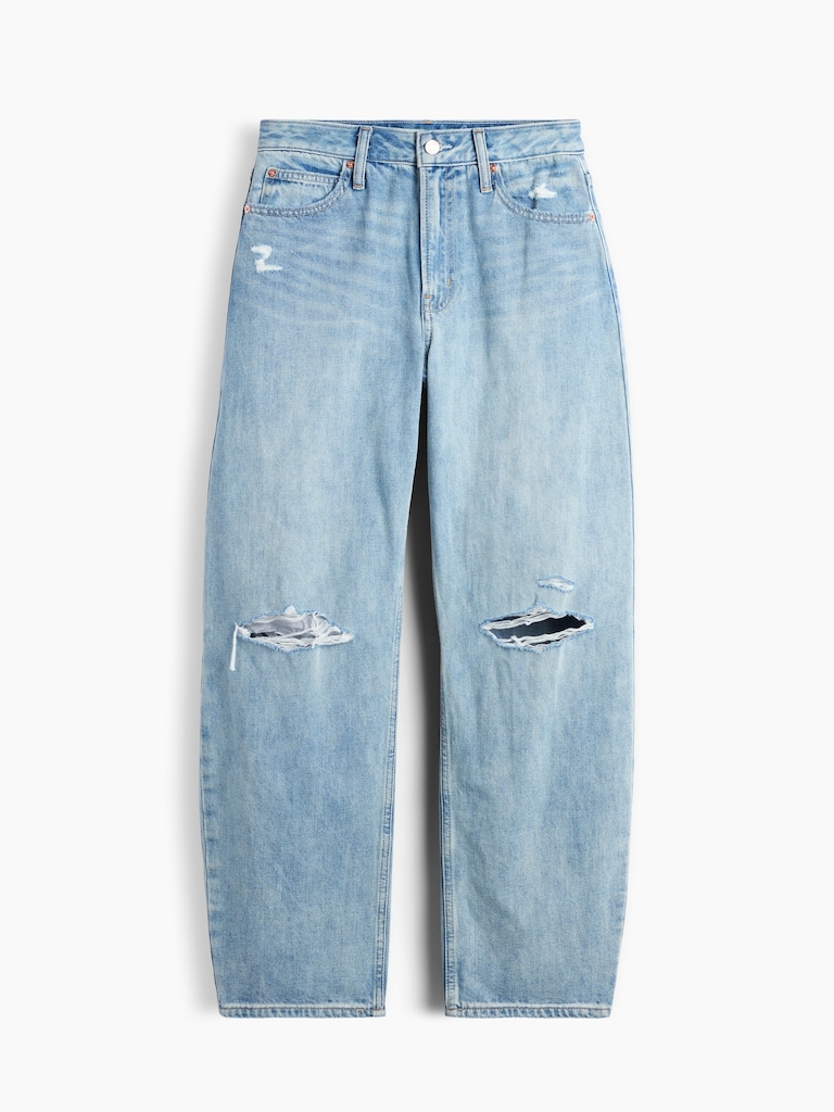 Curvy High Rise Barrel Jeans