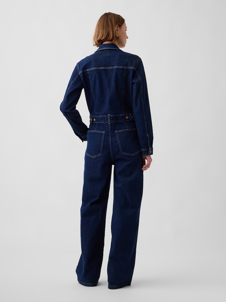 Denim Stride Wide-Leg Jumpsuit