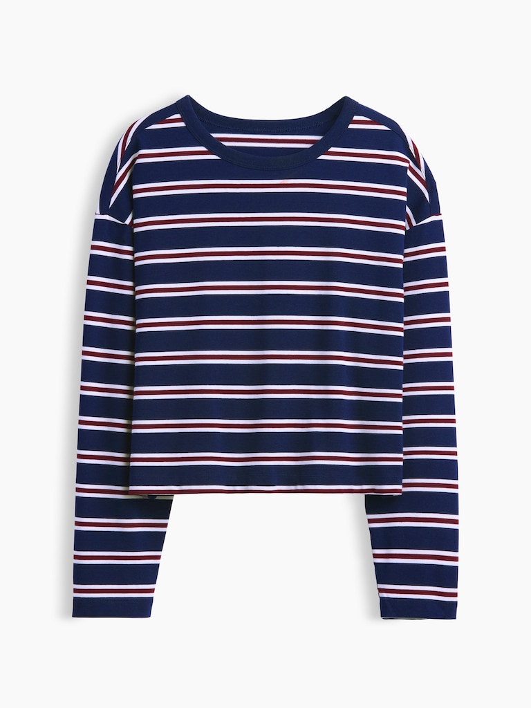 Knit Oversized Crop T-Shirt