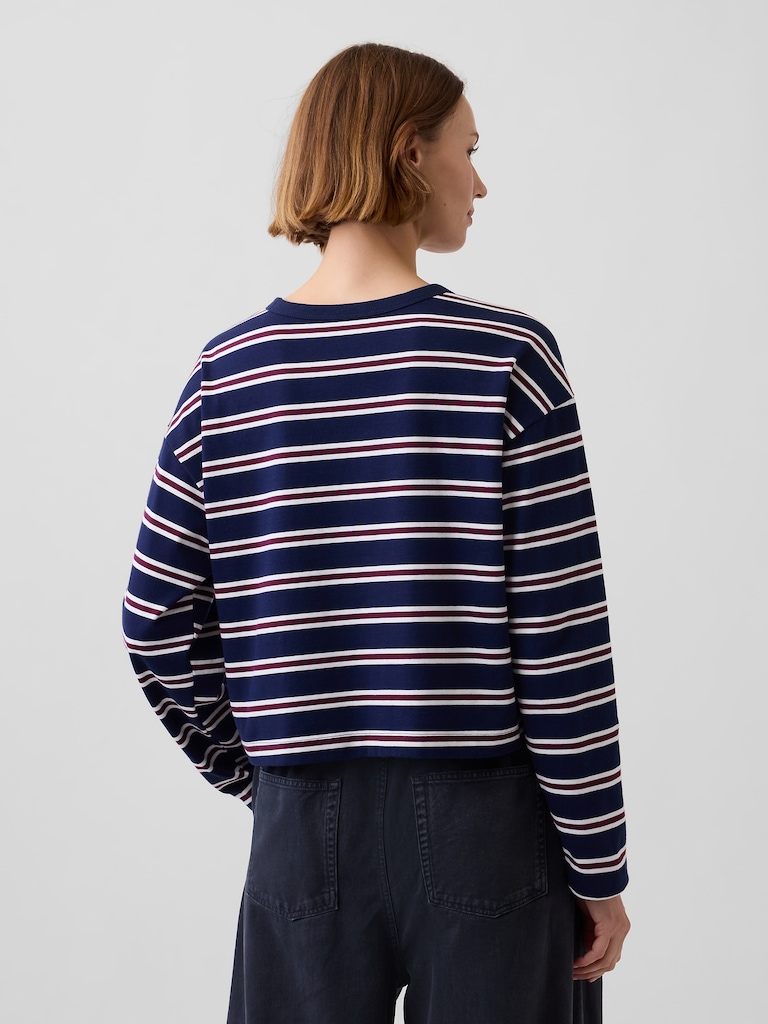 Knit Oversized Crop T-Shirt