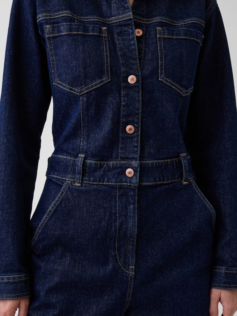 Denim Stride Wide-Leg Jumpsuit