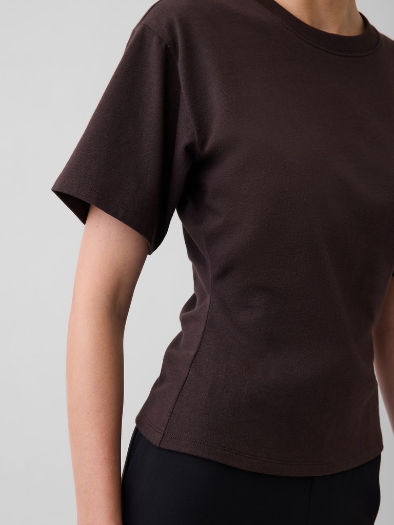 Knit Fitted-Waist T-Shirt