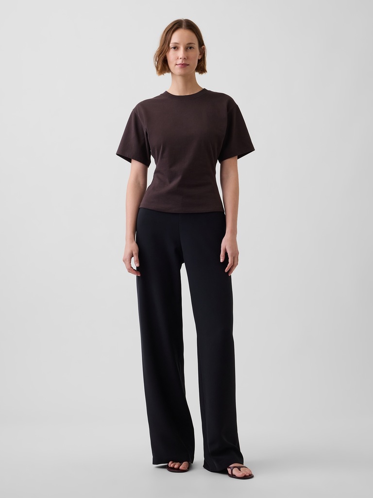 Knit Fitted-Waist T-Shirt