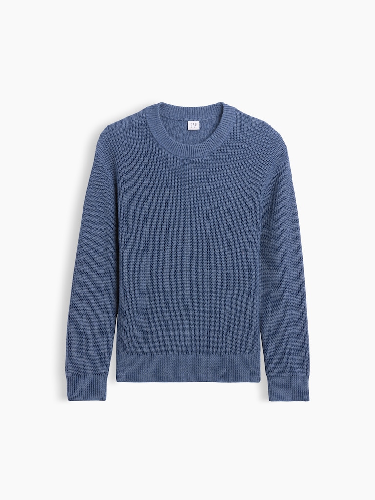 100% Cotton Relaxed Shaker Sweater