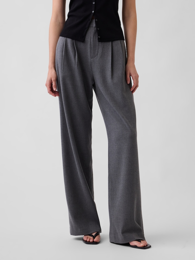 365 High Rise Brushed Twill Pleated Trousers