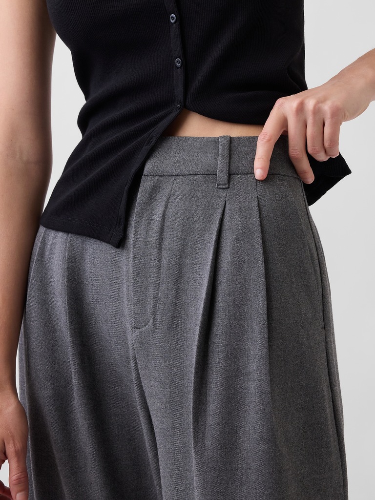 365 High Rise Brushed Twill Pleated Trousers