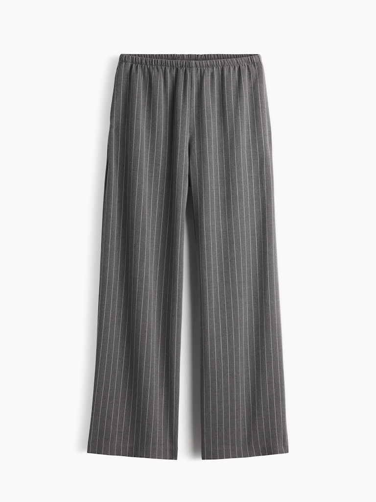 Brushed Twill Easy Wide-Leg Pants