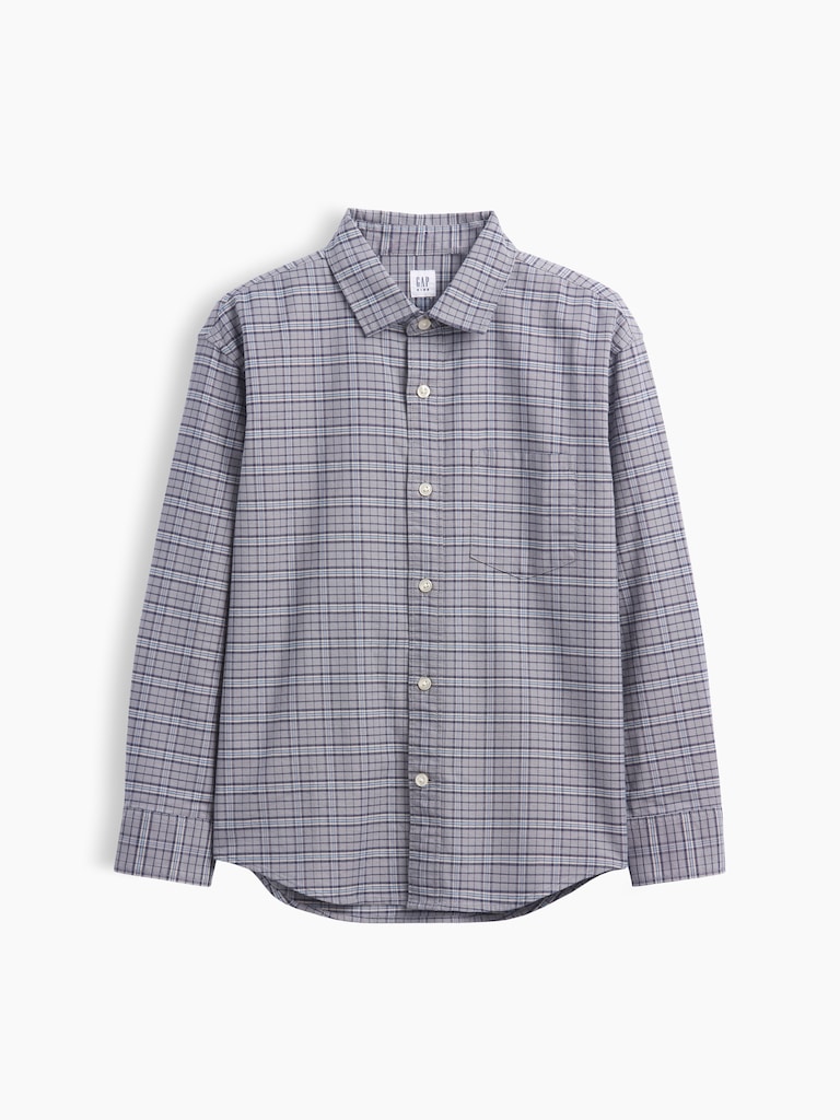 Kids Relaxed Plaid Oxford Shirt